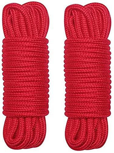 WYSUMMER 8mm Baumwollseil Baumwollkordel,2Rollen 10meter Weiches Baumwollknoten-Bindeseil Twisted Mooring Rope aus Baumwolle (Rot) von WYSUMMER