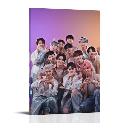WYTKJMMC Seventeen Kpop Poster, ästhetischer Leinwand-Kunstdruck, Heimdekoration für Schlafzimmer, Wohnzimmer, 30 x 45 cm, Rahmenstil von WYTKJMMC