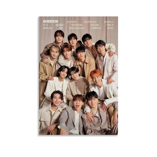 WYTKJMMC Seventeen Kpop Poster, ästhetischer Leinwand-Kunstdruck, Heimdekoration für Schlafzimmer, Wohnzimmer, 30 x 45 cm, ungerahmter Stil von WYTKJMMC