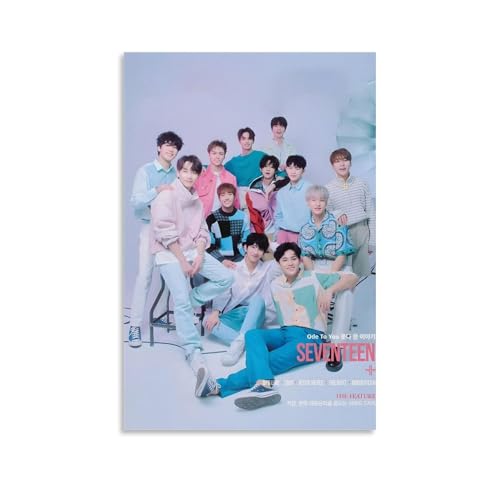 WYTKJMMC Seventeen Kpop Poster, ästhetischer Leinwand-Kunstdruck, Heimdekoration für Schlafzimmer, Wohnzimmer, 40 x 60 cm, ungerahmter Stil von WYTKJMMC