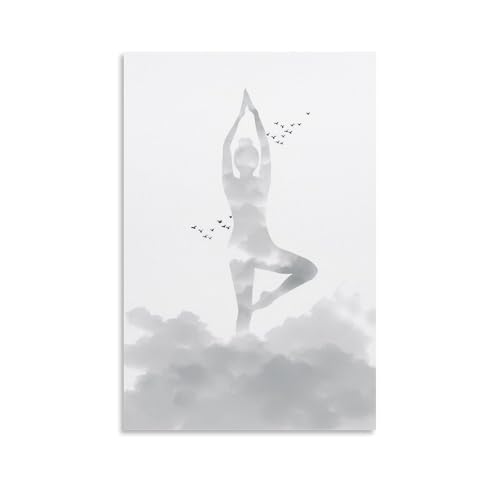 WYTKJMMC Yoga-Poster, ästhetischer Leinwand-Kunstdruck, Heimdekoration für Schlafzimmer, Wohnzimmer, 30 x 45 cm, ungerahmter Stil von WYTKJMMC