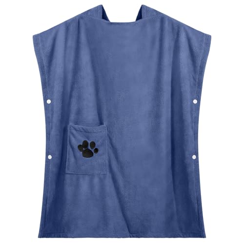 WYTbaby Badeponcho Kinder Weicher Fleece Strandponcho mit Kapuze und Tasche für Jungen Mädchen 2-6 Jahre Blau von WYTbaby