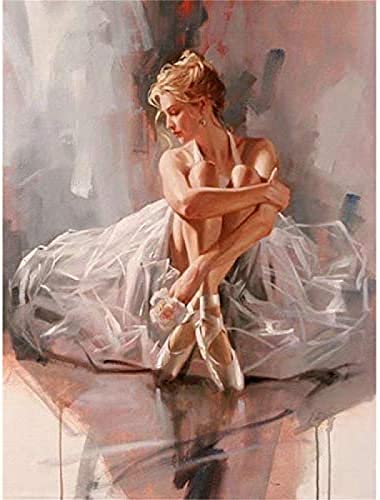 WYWQN 5D DIY Diamond Painting Kits für Erwachsene Ballerina Full Drill Painting Strass Stickerei Bilder Kreuzstich Kunsthandwerk für Home Wall Decor-Round Dirll 50x60CM von WYWQN