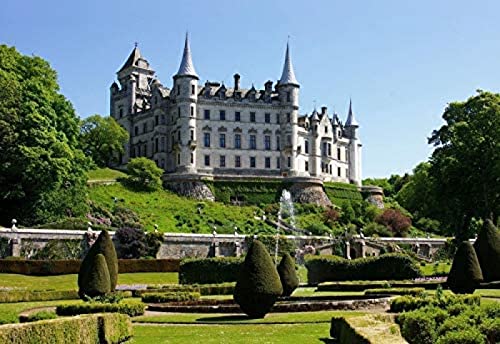 WYWQN DIY 5D Diamond Painting Kits für Erwachsene, Strass-Kristall-Stickerei-Kunst für Zuhause, Wanddekoration, Schloss, Park, Garten, Dunrobin Castle, Schottland, Schottland, Sut, 50 x 50 cm von WYWQN