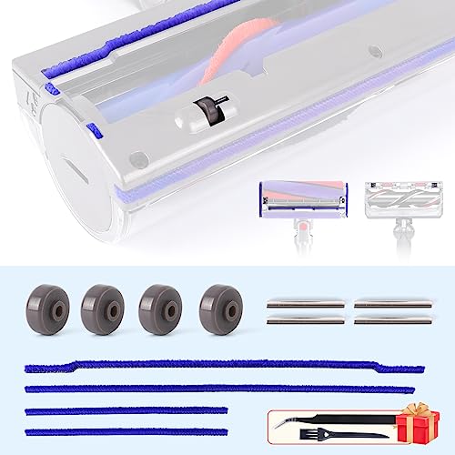 Weiche Plüschstreifen + Achsen + Rad Rollen Ersatz für Dyson V6 V7 V8 V10 V11 DC62 Staubsauger Ersatzteile Direktantriebsreiniger Kopf Sohlenplatte Zubehör von WYWY.Wide