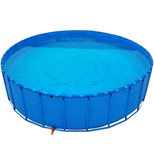 Faltbarer PVC-Fischteich mit Ablassventil, Outdoor-Wasserspeicher-Pool für Koi, Schildkröten und Salzwasserfische, temporäres Segeltuch-Haltebecken für Aquarien (2 x 0,8 m) von WYWY