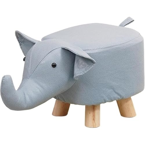 Fußhocker mit Tiermotiv,Fußhocker mit weichem Kissen und rutschfesten Füßen, niedriger Hocker für Kinder und Erwachsene, geeignet für Schlafzimmer, Wohnzimmer oder Eingangsbereich, Kindergeschenk(Blau von WYWY