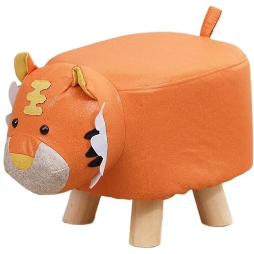 Fußhocker mit Tiermotiv,Fußhocker mit weichem Kissen und rutschfesten Füßen, niedriger Hocker für Kinder und Erwachsene, geeignet für Schlafzimmer, Wohnzimmer oder Eingangsbereich, Kindergeschenk(Oran von WYWY