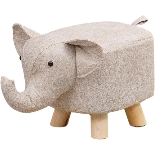 Fußhocker mit Tiermotiv,Fußhocker mit weichem Kissen und rutschfesten Füßen, niedriger Hocker für Kinder und Erwachsene, geeignet für Schlafzimmer, Wohnzimmer oder Eingangsbereich, Kindergeschenk(Weiß von WYWY