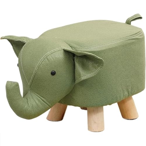 Fußhocker mit Tiermotiv,Fußhocker mit weichem Kissen und rutschfesten Füßen, niedriger Hocker für Kinder und Erwachsene, geeignet für Schlafzimmer, Wohnzimmer oder Eingangsbereich, Kindergeschenk(Grün von WYWY