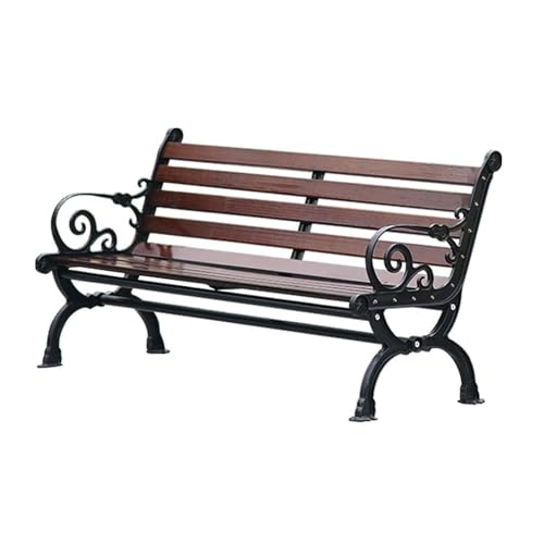 Gartenbank aus Metall,Moderne Gartenbank für den Außenbereich, gusslaminierte, leichte, stabile Terrassenbank, 3-Sitzer-Metallbank mit Rückenlehne für Hinterhof, Park, Rasen und Verandamöbel(150*55*77 von WYWY