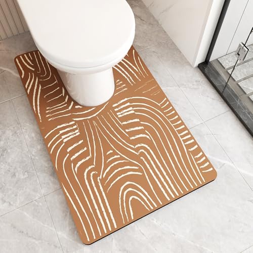 Toilettenkonturmatte,rutschfeste, weiche, wasserabsorbierende, schnelltrocknende Toilettenmatte aus Kieselalgenschlamm, konturiert, geeignet für Toiletten und Badezimmer(E,55X90CM) von WYWY