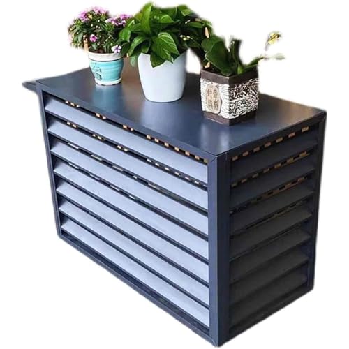 WYWY Außenabdeckung für Klimaanlagen aus Aluminium,Klimaanlage Außenzaun 3, 4 Stück, 1,2 mm Dicke Aluminiumlegierung, einfach zu montieren(Grau Vier Seiten 100 * 70 * 50cm) von WYWY