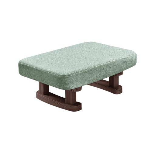 WYWY Fußhocker aus Massivholz, Stapelhocker aus Holz mit Antirutschmatte, gepolsterter Schuhwechselhocker, geeignet für Küche, Wohnzimmer(Grün) von WYWY