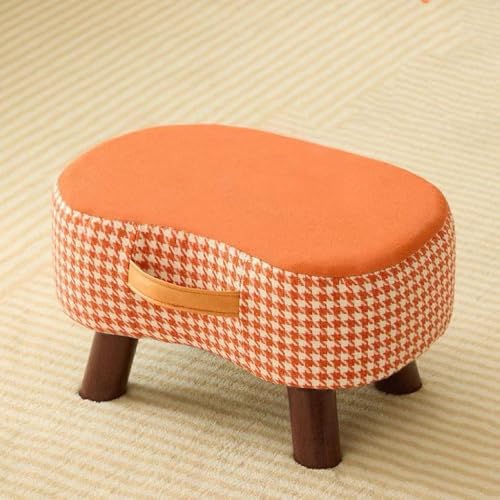 WYWY Fußhocker aus Stoff, Schuhbank aus Stoff für den Eingangsbereich, stapelbares Design, kein Zusammenbau erforderlich, mit tragbarem Griff, geeignet für Flure und Wohnzimmer(Orange) von WYWY