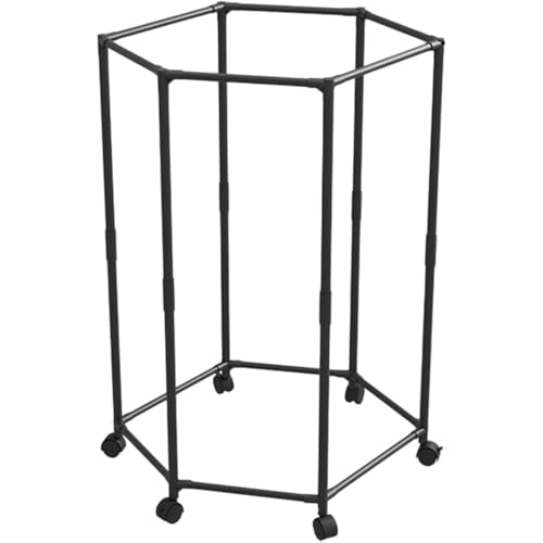 WYWY Kleiderständer auf Rollen, Bodenstehender, drehbarer Kleiderständer mit Rädern, sechseckiger Kleiderbügel zum Aufhängen von Kleidung, Schlafzimmer, Boutique, Gewerbe, Geschäft(Schwarz) von WYWY