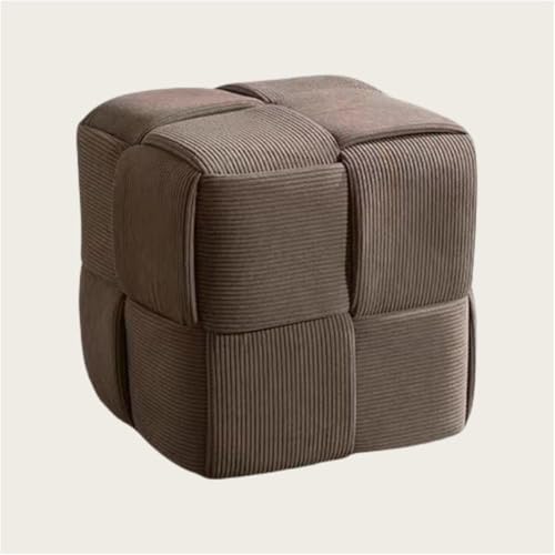 WYWY Multifunktionaler Fußhocker aus Massivholz,Home Massivholz Multifunktionaler Sofahocker, Fußhocker, Cordstoff, Geeignet für Schlafzimmer, Wohnzimmer, Sofa, Büro(Braun) von WYWY
