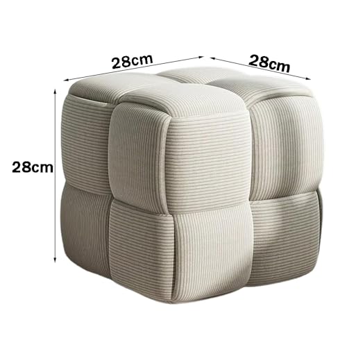 WYWY Multifunktionaler Fußhocker aus Massivholz,Home Massivholz Multifunktionaler Sofahocker, Fußhocker, Cordstoff, Geeignet für Schlafzimmer, Wohnzimmer, Sofa, Büro(Gelb) von WYWY