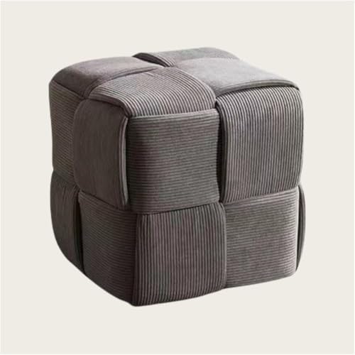 WYWY Multifunktionaler Fußhocker aus Massivholz,Home Massivholz Multifunktionaler Sofahocker, Fußhocker, Cordstoff, Geeignet für Schlafzimmer, Wohnzimmer, Sofa, Büro(Grau) von WYWY