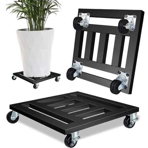 WYWY Pflanzenständer mit Rädern, Pflanzenkarren mit Rädern, 2er-Pack, 30 cm, mit feststellbaren Rollen, für den Innen- und Außenbereich, belastbar bis 172 kg WYWY Pflanzenständer mit Rädern, Pflanzenkarren mit Rädern, 2er-Pack, 30 cm, mit feststellbaren Rollen, für den Innen- und Außenbereich, belastbar bis 172 kg von WYWY