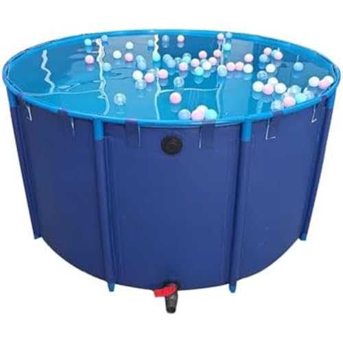 WYWY Segeltuch-Fischteich-Pool,Schwimmbecken Fischteich Innenteich, Großes Faltaquarium Kinderschwimmbecken Fischtank, Fischteich zur Koizucht, Gartenbewässerung, Wasserspeicher/Reservoir(1.5 * 0.8m) von WYWY