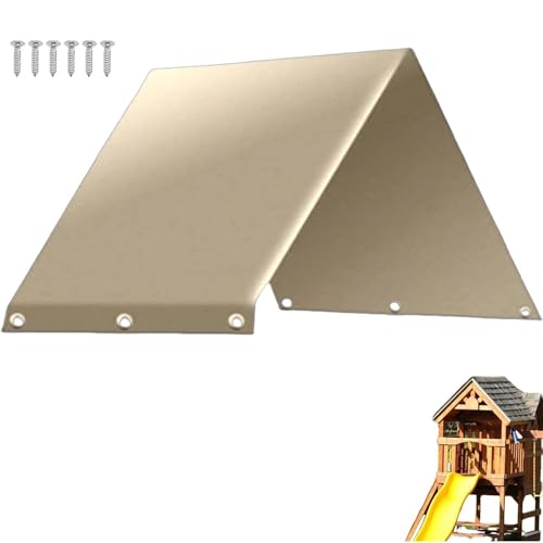 Wasserdichte Abdeckung für Spielplatz, Ersatztuch für das Dach eines Kinderspielplatzes mit Sonnenschirm im Freien, Sonnenschutzzeltabdeckung, geeignet für Schaukelrutsche(Beige,Dünn) von WYWY