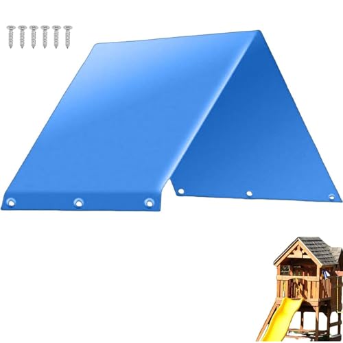 Wasserdichte Abdeckung für Spielplatz, Ersatztuch für das Dach eines Kinderspielplatzes mit Sonnenschirm im Freien, Sonnenschutzzeltabdeckung, geeignet für Schaukelrutsche(Blau,Dünn) von WYWY