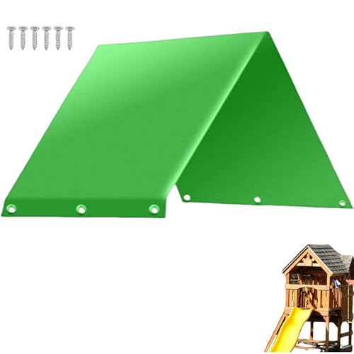 Wasserdichte Abdeckung für Spielplatz, Ersatztuch für das Dach eines Kinderspielplatzes mit Sonnenschirm im Freien, Sonnenschutzzeltabdeckung, geeignet für Schaukelrutsche(Grün,Dick) von WYWY