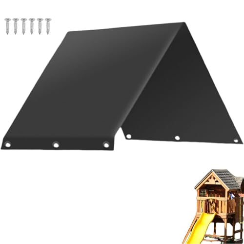 Wasserdichte Abdeckung für Spielplatz, Ersatztuch für das Dach eines Kinderspielplatzes mit Sonnenschirm im Freien, Sonnenschutzzeltabdeckung, geeignet für Schaukelrutsche(Schwarz,Dick) von WYWY