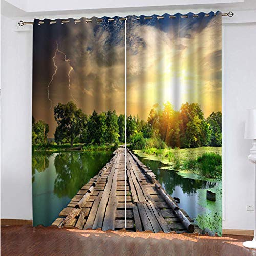 Gardinen Blickdichte Lichtundurchlässige Vorhänge 2er Set Vorhänge Gegen Kälte Thermogardine Verdunkelungsvorhang Ösen Gardinen Verdunkelung 2 Stück x 140 Breite x 240 cm Höhe Natürliche Landschaft Gardinen Blickdichte Lichtundurchlässige Vorhänge 2er Set Vorhänge Gegen Kälte Thermogardine Verdunkelungsvorhang Ösen Gardinen Verdunkelung 2 Stück x 140 Breite x 240 cm Höhe Natürliche Landschaft von WYXWZ