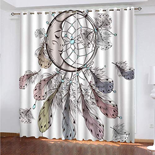 Verdunkelungsvorhänge Thermo Gardinen Blickdicht mit Ösen 3D 2er Set Akustik UV Schutz Vorhang Deko Wohnzimmer Schlafzimmer Kinderzimmer Jugendzimmer 2 Stück x 132 Breite x 200 cm Höhe Weiß & Hippie Verdunkelungsvorhänge Thermo Gardinen Blickdicht mit Ösen 3D 2er Set Akustik UV Schutz Vorhang Deko Wohnzimmer Schlafzimmer Kinderzimmer Jugendzimmer 2 Stück x 132 Breite x 200 cm Höhe Weiß & Hippie von WYXWZ