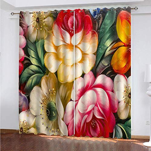 Verdunkelungsvorhänge Thermo Gardinen Blickdicht mit Ösen 3D 2er set Akustik UV Schutz Vorhang Deko Wohnzimmer Schlafzimmer Kinderzimmer Jugendzimmer 2 Stück x 132 Breite x 200 cm Höhe Elegante Blumen Verdunkelungsvorhänge Thermo Gardinen Blickdicht mit Ösen 3D 2er set Akustik UV Schutz Vorhang Deko Wohnzimmer Schlafzimmer Kinderzimmer Jugendzimmer 2 Stück x 132 Breite x 200 cm Höhe Elegante Blumen von WYXWZ