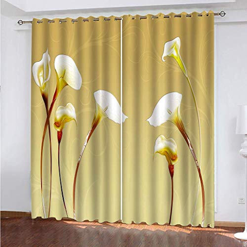 Verdunkelungsvorhänge Thermo Gardinen Blickdicht mit Ösen 3D 2er set Akustik UV Schutz Vorhang Deko Wohnzimmer Schlafzimmer Kinderzimmer Jugendzimmer 2 Stück x 132 Breite x 200 cm Höhe Gelb & Blumen Verdunkelungsvorhänge Thermo Gardinen Blickdicht mit Ösen 3D 2er set Akustik UV Schutz Vorhang Deko Wohnzimmer Schlafzimmer Kinderzimmer Jugendzimmer 2 Stück x 132 Breite x 200 cm Höhe Gelb & Blumen von WYXWZ