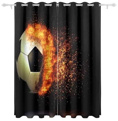 Verdunkelungsvorhänge Thermo Gardinen Blickdicht mit Ösen 3D 2er set Akustik UV Schutz Vorhang Deko Wohnzimmer Schlafzimmer Kinderzimmer Jugendzimmer 2 Stück x 132 Breite x 200 cm Höhe Schwarz&Fußball Verdunkelungsvorhänge Thermo Gardinen Blickdicht mit Ösen 3D 2er set Akustik UV Schutz Vorhang Deko Wohnzimmer Schlafzimmer Kinderzimmer Jugendzimmer 2 Stück x 132 Breite x 200 cm Höhe Schwarz&Fußball von WYXWZ