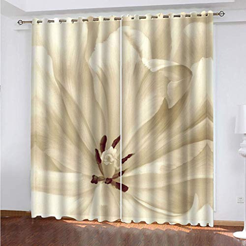 WYXWZ Gardinen Blickdichte Lichtundurchlässige Vorhänge 2er Set Vorhänge Gegen Kälte Thermogardine Verdunkelungsvorhang Ösen Gardinen Verdunkelung 2 Stück x 140 Breite x 240 cm Höhe Beige & Blume WYXWZ Gardinen Blickdichte Lichtundurchlässige Vorhänge 2er Set Vorhänge Gegen Kälte Thermogardine Verdunkelungsvorhang Ösen Gardinen Verdunkelung 2 Stück x 140 Breite x 240 cm Höhe Beige & Blume von WYXWZ
