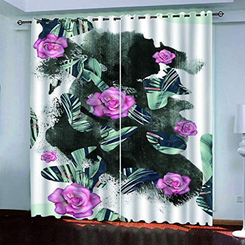 WYXWZ Gardinen Blickdichte Lichtundurchlässige Vorhänge 2er Set Vorhänge Gegen Kälte Thermogardine Verdunkelungsvorhang Ösen Gardinen Verdunkelung 2 Stück x 140 Breite x 240 cm Höhe Rose Blume WYXWZ Gardinen Blickdichte Lichtundurchlässige Vorhänge 2er Set Vorhänge Gegen Kälte Thermogardine Verdunkelungsvorhang Ösen Gardinen Verdunkelung 2 Stück x 140 Breite x 240 cm Höhe Rose Blume von WYXWZ