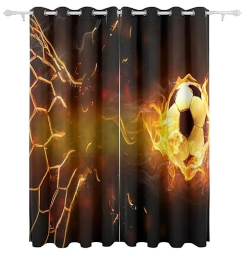 WYXWZ Gardinen Blickdichte Lichtundurchlässige Vorhänge 2er Set Vorhänge Gegen Kälte Thermogardine Verdunkelungsvorhang Ösen Gardinen Verdunkelung 2 Stück x 140 Breite x 240 cm Höhe Schwarz&Fußball WYXWZ Gardinen Blickdichte Lichtundurchlässige Vorhänge 2er Set Vorhänge Gegen Kälte Thermogardine Verdunkelungsvorhang Ösen Gardinen Verdunkelung 2 Stück x 140 Breite x 240 cm Höhe Schwarz&Fußball von WYXWZ