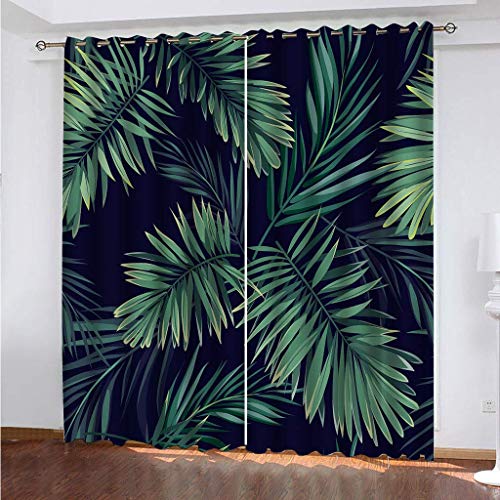 WYXWZ Gardinen Vorhang Blickdicht Ösen Fenster Verdunkelungsvorhang Lichtundurchlässige Ösenvorhang UV Schutz für Schlafzimmer Geräuschreduzierung 2er Set, 2 Stück x 140 B x 160 cm H Grünes Blatt WYXWZ Gardinen Vorhang Blickdicht Ösen Fenster Verdunkelungsvorhang Lichtundurchlässige Ösenvorhang UV Schutz für Schlafzimmer Geräuschreduzierung 2er Set, 2 Stück x 140 B x 160 cm H Grünes Blatt von WYXWZ