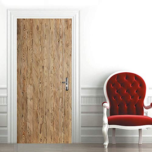 WYXWZ Türsticker 3D Türtapete Selbstklebend Türposter Braun PVC-Material Modern 100x200 cm Indoor Jede glatte, porenfreie Oberfläche von WYXWZ