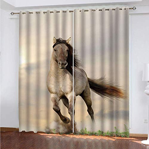 WYXWZ Verdunkelungsvorhänge Thermo Gardinen Blickdicht mit Ösen 3D 2er Set Akustik UV Schutz Vorhang Deko Wohnzimmer Schlafzimmer Kinderzimmer Jugendzimmer 2 Stück x 132 B x 200 cm H Beige&Tier Pferd WYXWZ Verdunkelungsvorhänge Thermo Gardinen Blickdicht mit Ösen 3D 2er Set Akustik UV Schutz Vorhang Deko Wohnzimmer Schlafzimmer Kinderzimmer Jugendzimmer 2 Stück x 132 B x 200 cm H Beige&Tier Pferd von WYXWZ