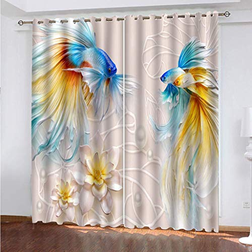 WYXWZ Verdunkelungsvorhänge Thermo Gardinen Blickdicht mit Ösen 3D 2er Set Akustik UV Schutz Vorhang Deko Wohnzimmer Schlafzimmer Kinderzimmer Jugendzimmer 2 Stück x 132 Breite x 200 cm Höhe Koi WYXWZ Verdunkelungsvorhänge Thermo Gardinen Blickdicht mit Ösen 3D 2er Set Akustik UV Schutz Vorhang Deko Wohnzimmer Schlafzimmer Kinderzimmer Jugendzimmer 2 Stück x 132 Breite x 200 cm Höhe Koi von WYXWZ