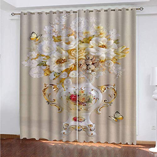 WYXWZ Verdunkelungsvorhänge Thermo Gardinen Blickdicht mit Ösen 3D 2er Set Akustik UV Schutz Vorhang Deko Wohnzimmer Schlafzimmer Kinderzimmer Jugendzimmer 2 Stück x 168 B x 229 cm H Beige&Blume WYXWZ Verdunkelungsvorhänge Thermo Gardinen Blickdicht mit Ösen 3D 2er Set Akustik UV Schutz Vorhang Deko Wohnzimmer Schlafzimmer Kinderzimmer Jugendzimmer 2 Stück x 168 B x 229 cm H Beige&Blume von WYXWZ