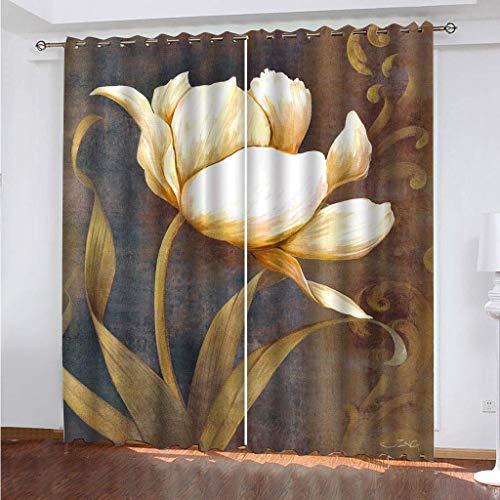 WYXWZ Verdunkelungsvorhänge Thermo Gardinen Blickdicht mit Ösen 3D 2er Set Akustik UV Schutz Vorhang Deko Wohnzimmer Schlafzimmer Kinderzimmer Jugendzimmer 2 Stück x 168 B x 229 cm H Elegante Blumen WYXWZ Verdunkelungsvorhänge Thermo Gardinen Blickdicht mit Ösen 3D 2er Set Akustik UV Schutz Vorhang Deko Wohnzimmer Schlafzimmer Kinderzimmer Jugendzimmer 2 Stück x 168 B x 229 cm H Elegante Blumen von WYXWZ