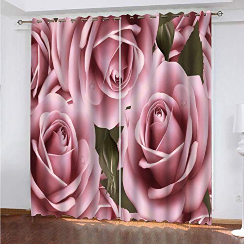WYXWZ Verdunkelungsvorhänge Thermo Gardinen Blickdicht mit Ösen 3D 2er Set Akustik UV Schutz Vorhang Deko Wohnzimmer Schlafzimmer Kinderzimmer Jugendzimmer 2 Stück x 168 B x 229 cm H Rosa Rose Blume WYXWZ Verdunkelungsvorhänge Thermo Gardinen Blickdicht mit Ösen 3D 2er Set Akustik UV Schutz Vorhang Deko Wohnzimmer Schlafzimmer Kinderzimmer Jugendzimmer 2 Stück x 168 B x 229 cm H Rosa Rose Blume von WYXWZ