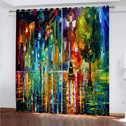 WYXWZ Verdunklungsvorhänge Gardinen Blickdichte Vorhänge 3D Schlafzimmer Ösen Thermo Vorhang Kälteschutz Blackout Curtain Verdunkelung 2er Set, 2 Stück x 140 Breite x 245 cm Höhe Regnerische Nacht WYXWZ Verdunklungsvorhänge Gardinen Blickdichte Vorhänge 3D Schlafzimmer Ösen Thermo Vorhang Kälteschutz Blackout Curtain Verdunkelung 2er Set, 2 Stück x 140 Breite x 245 cm Höhe Regnerische Nacht von WYXWZ