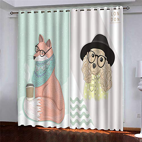 WYXWZ Verdunklungsvorhänge Gardinen Blickdichte Vorhänge 3D Schlafzimmer Ösen Thermo Vorhang Kälteschutz Blackout Curtain Verdunkelung 2er Set, 2 Stück x 140 Breite x 245 cm Höhe Weiß&Tier Hund WYXWZ Verdunklungsvorhänge Gardinen Blickdichte Vorhänge 3D Schlafzimmer Ösen Thermo Vorhang Kälteschutz Blackout Curtain Verdunkelung 2er Set, 2 Stück x 140 Breite x 245 cm Höhe Weiß&Tier Hund von WYXWZ