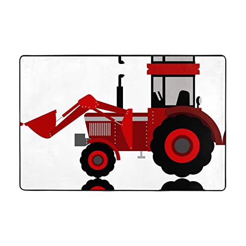 WYYDPPLK Deluxe-Flanell-Anti-Rutsch-Matte mit Cartoon-Traktor-Druck, 91,4 x 61 cm und 183,9 x 121,9 cm, vielseitige Bodendekoration mit weicher Haptik und außergewöhnlicher Absorption von WYYDPPLK