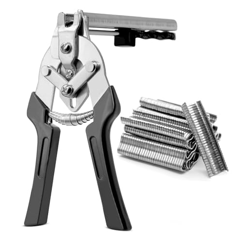 WYYFXY® Wurstclipper Zange mit 600 Clips, Zaun Ringzange Hog Zaunzange Maschendraht Vögel Ringzange für Wurst Zäune Käfige Matratzen Auto Kissen Sofas von WYYFXY