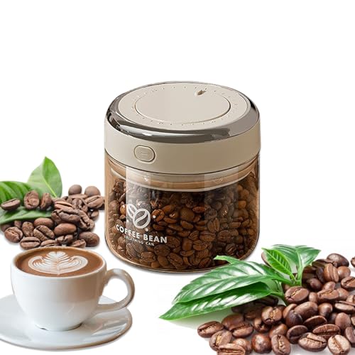 WYYHQO Kaffeedose, 500 ml Vorratsgläser Glas mit Deckel, Transparent Kaffeebohnen Aufbewahrung, Kaffee Vakuumbehälter mit Auslassventil und Silikondichtung, für Nüsse, Kakao von WYYHQO