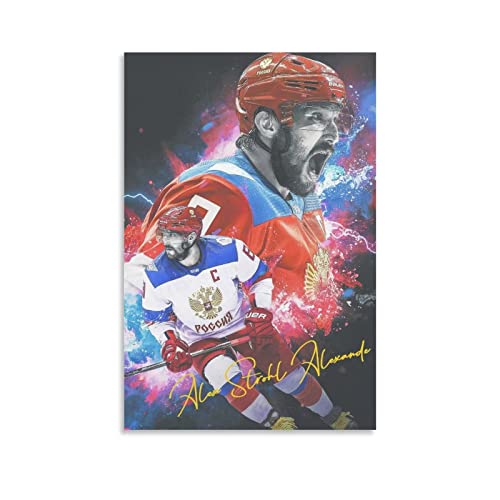 WYYXF Leinwandbild Alex Strohl Alexander Ovechkin Poster Leinwand Wandkunst Zimmer Bilder für Schlafzimmer Geschenke Dekor ohne Rahmen (60 x 90 cm) von WYYXF